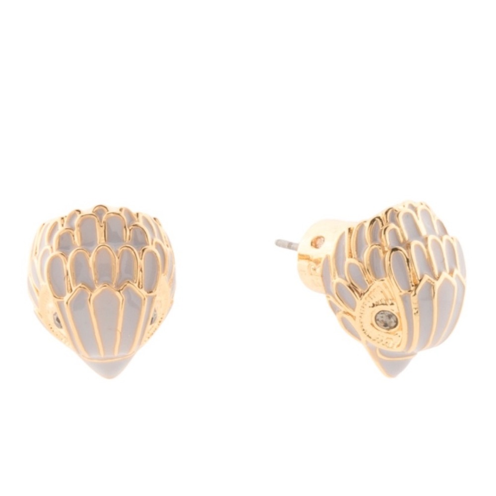 Kurt Geiger Gold and purple Earrings New in Dust Bag